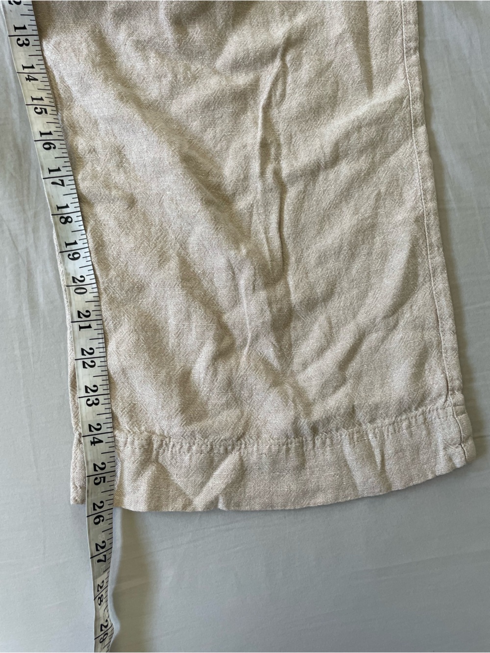 Old Navy High Rise Wide Leg Elastic Waist Linen-Blend Pants - Beige - Picture 8 of 8